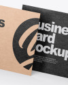 Two Kraft Business Cards Mockup