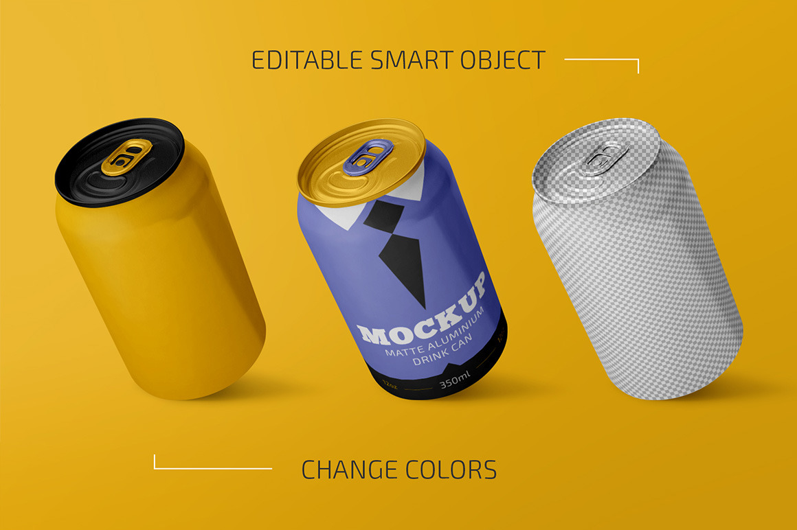 350ml Aluminium Drink Mockup Set 350ml Aluminium Drink Mockup Set