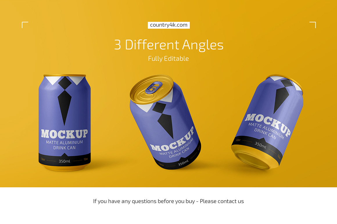 350ml Aluminium Drink Mockup Set 350ml Aluminium Drink Mockup Set
