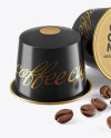 Two Coffee Capsules with Coffee Beans Mockup