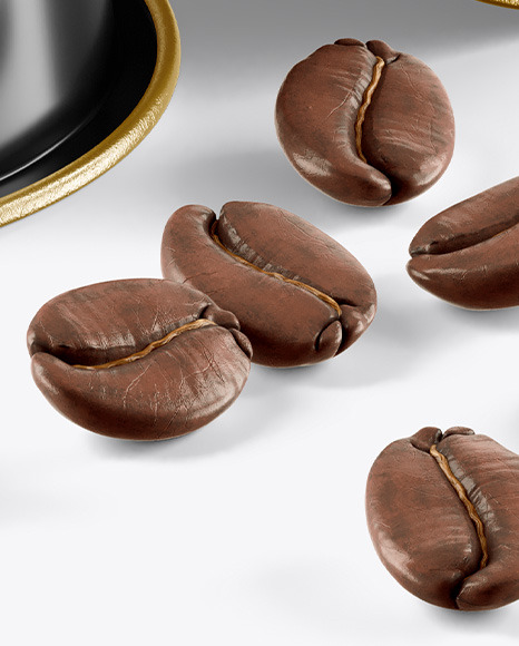 Two Coffee Capsules with Coffee Beans Mockup