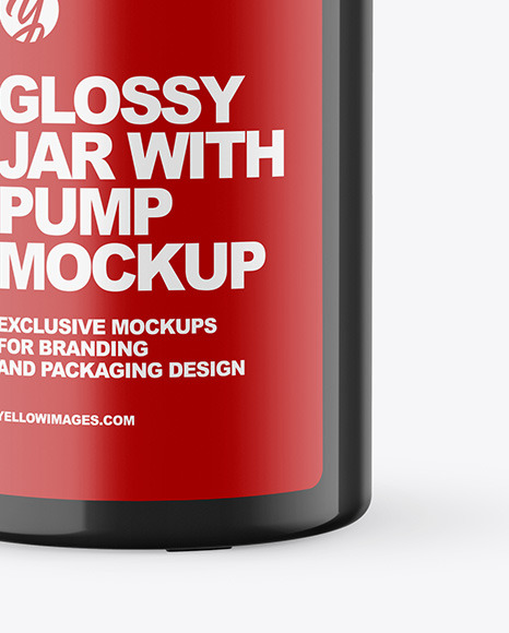 Glossy Jar w/ Pump Mockup