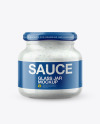 Glass Tartar Sauce Jar in Shrink Sleeve Mockup