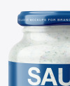 Glass Tartar Sauce Jar in Shrink Sleeve Mockup