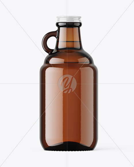 Amber Glass Beer Bottle Mockup