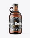 Amber Glass Beer Bottle Mockup