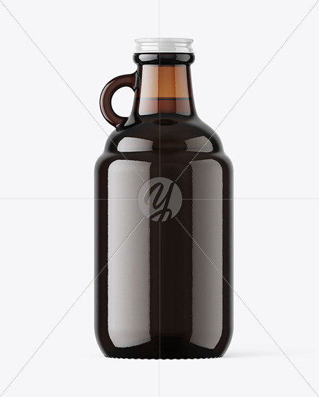 Amber Glass Dark Beer Bottle Mockup