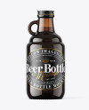 Amber Glass Dark Beer Bottle Mockup