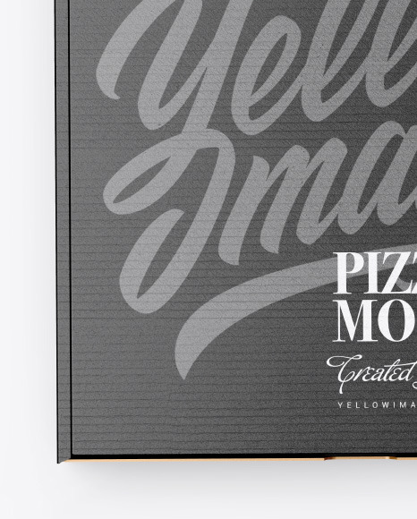 Closed Cardboard Pizza Box Mockup