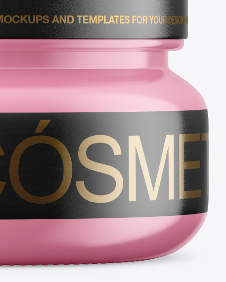 Glossy cosmetic jar mockup