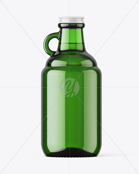 Green Glass Beer Bottle Mockup