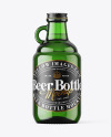 Green Glass Beer Bottle Mockup