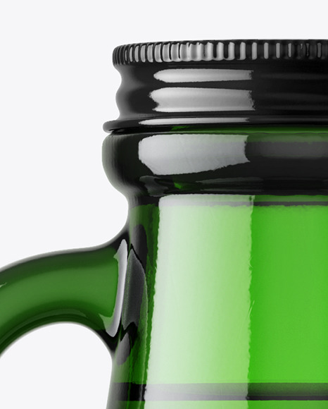 Green Glass Beer Bottle Mockup