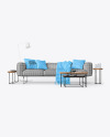 Sofa Cover and Throw Pillows Set Mockup