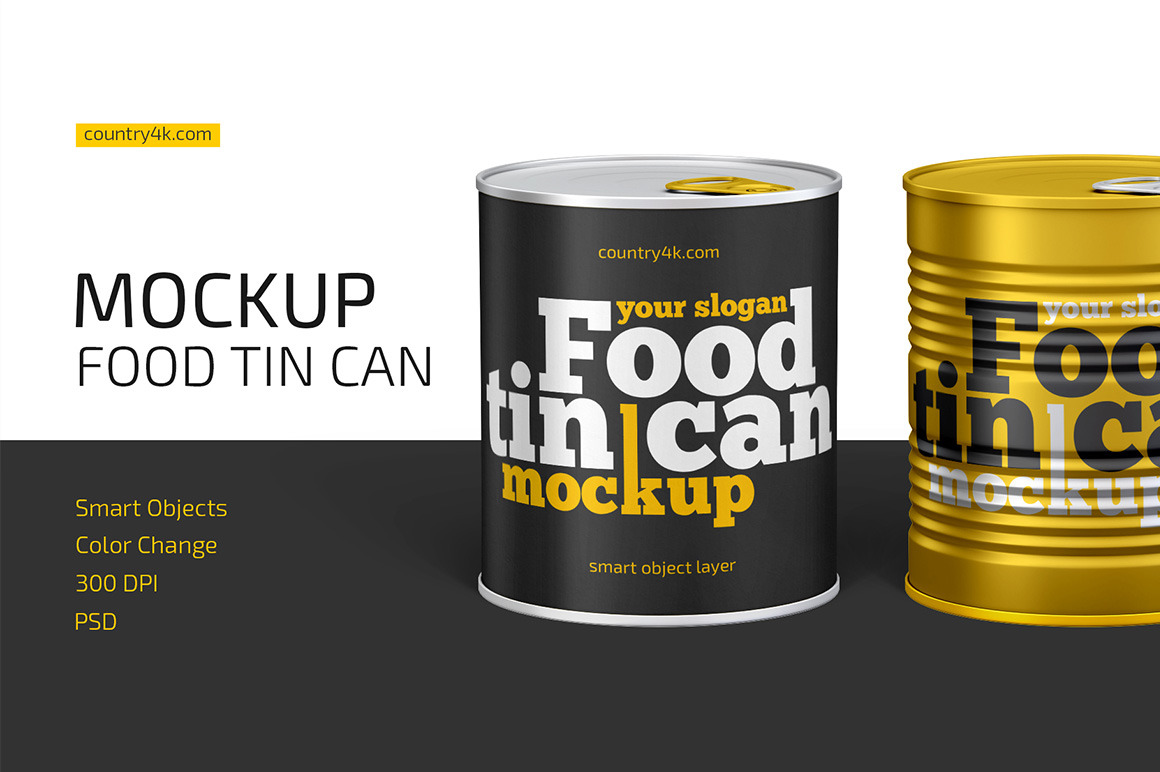 Food Tin Can Mockup