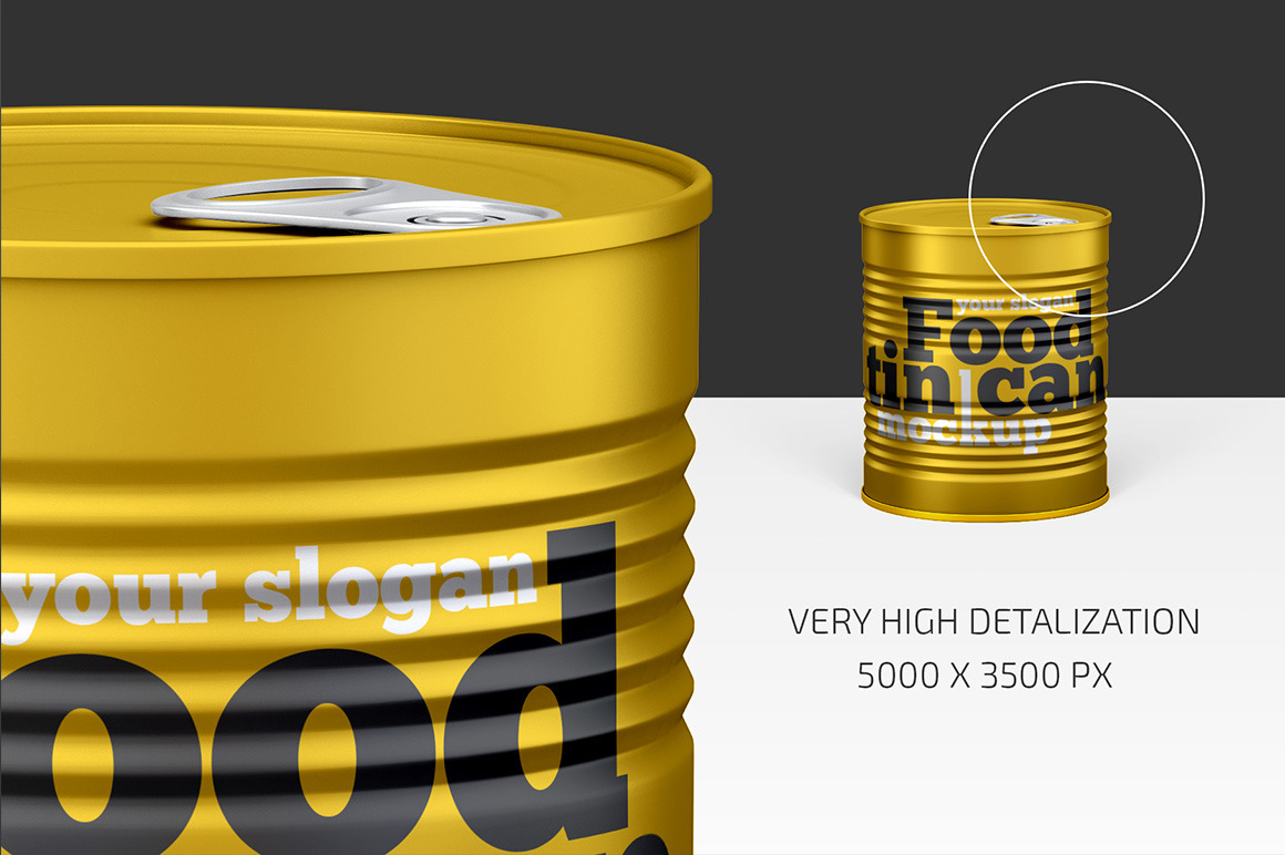 Food Tin Can Mockup