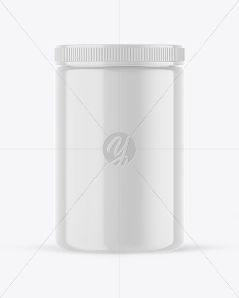 Glossy Plastic Jar Mockup