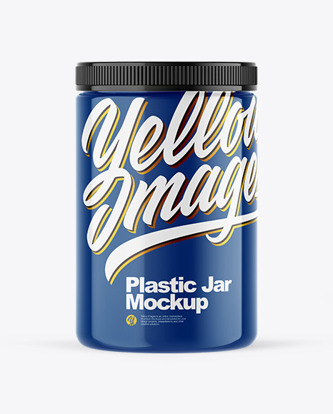 Glossy Plastic Jar Mockup