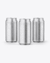 Three Matte Metallic Cans Mockup