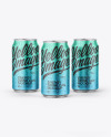 Three Matte Metallic Cans Mockup