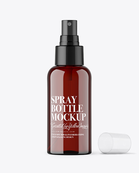 Amber Spray Bottle Mockup