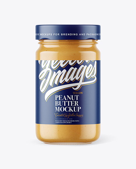 Clear Glass Jar with Peanut Butter Mockup