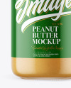 Clear Glass Jar with Peanut Butter Mockup