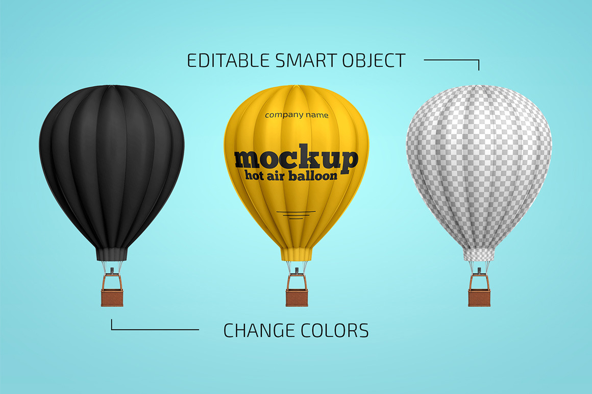 Hot Air Balloon Mockup