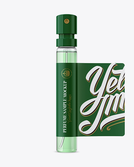 Green Perfume Sampler Spray Bottle Mockup Green Perfume Sampler Spray Bottle Mockup