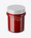 Glass Jar With Salsa Sauce Mockup (High-Angle Shot)