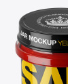 Glass Jar With Salsa Sauce Mockup (High-Angle Shot)