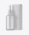 Clear Glass Dropper Bottle & Box Mockup