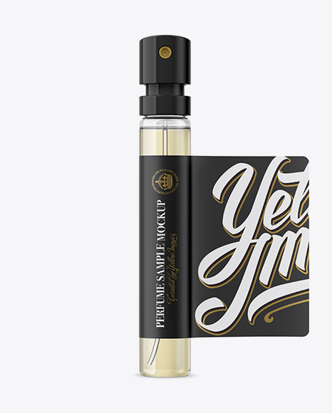 Yellow Perfume Sampler Spray Bottle Mockup Yellow Perfume Sampler Spray Bottle Mockup