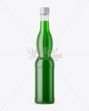 Glossy Plastic Bottle with Green Drink Mockup