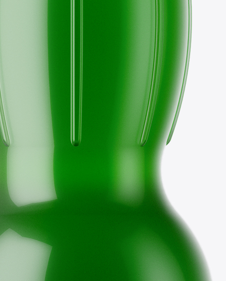 Glossy Plastic Bottle with Green Drink Mockup