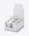 18 Fruit Puree Cups Display Box Mockup - Halfside View (High-Angle Shot)