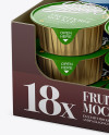 18 Fruit Puree Cups Display Box Mockup - Halfside View (High-Angle Shot)