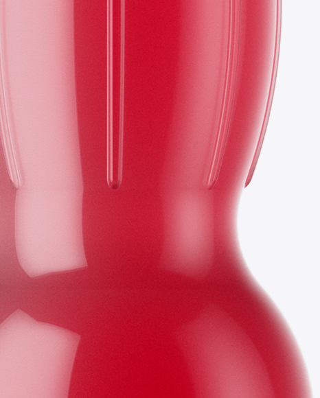 Glossy Plastic Bottle with Pink Drink Mockup