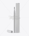 Open Glossy Eyeliner Tube & Paper Box Mockup