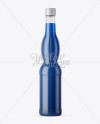 Glossy Plastic Bottle with Blue Drink Mockup