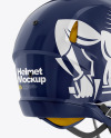 American Football Helmet Mockup - Back HalfSide View