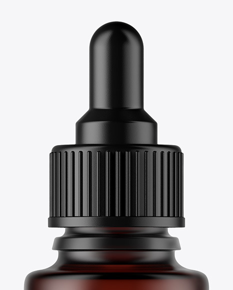 Frosted Amber Dropper Bottle Mockup