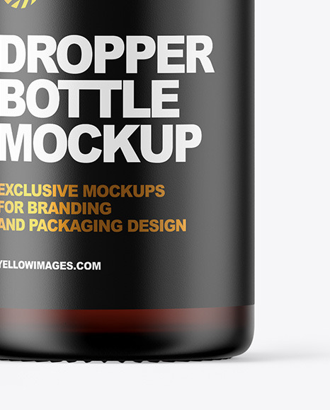 Frosted Amber Dropper Bottle Mockup