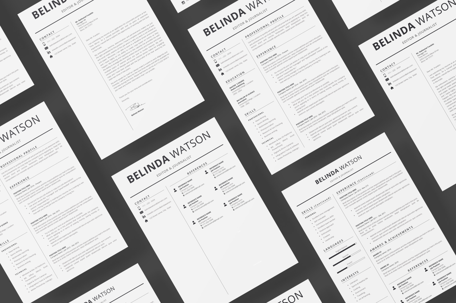 Professional and Modern Resume template. Instant download Resume Design + Cover Letter + References