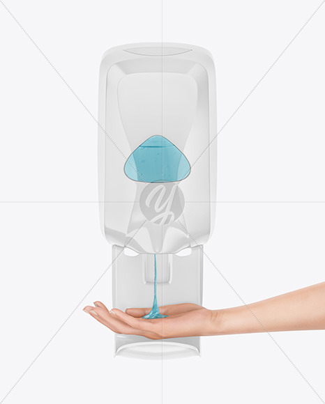 Sanitizer Dispenser with Hand Mockup