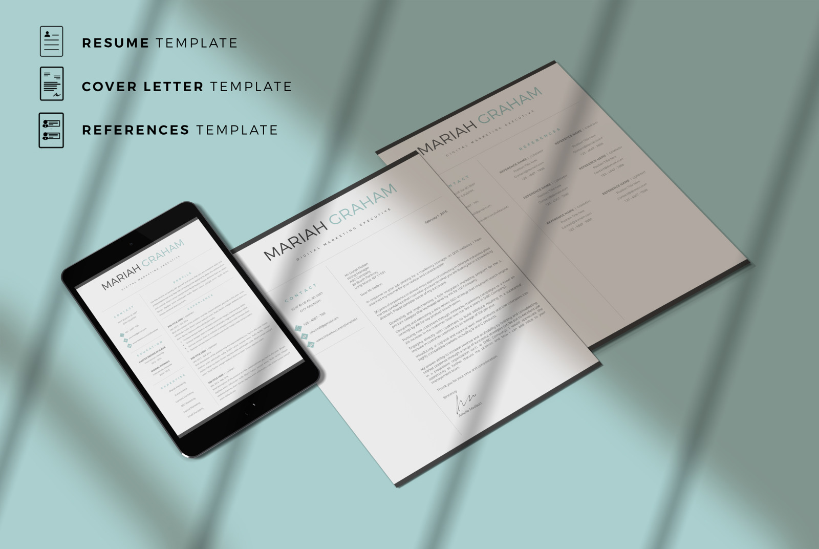 Professional & Modern Resume, CV Template. Marketing Resume + Matching Cover letter and References Professional & Modern Resume, CV Template. Marketing Resume + Matching Cover letter and References