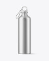 Matte Aluminum Sport Water Bottle with Carabiner Mockup