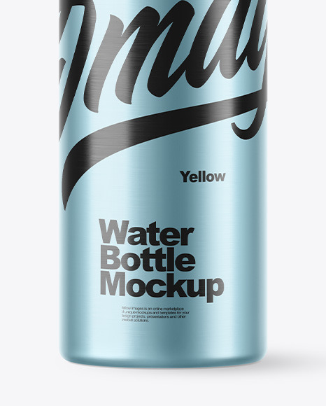 Matte Aluminum Sport Water Bottle with Carabiner Mockup