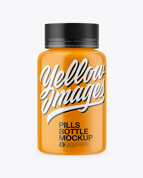 Glossy Pills Bottle Mockup