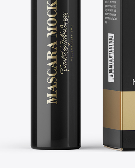 Mascara Tube With Box Mockup